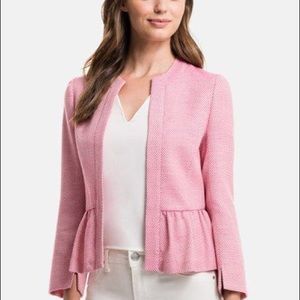 1.State Pink Collarless Peplum Blazer Size Small